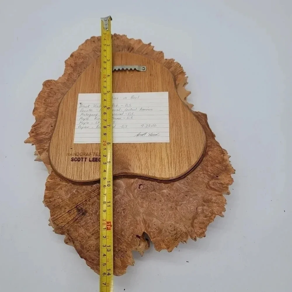 Dolphins In Burl Scott Leech Wooden Sculpture Mosiac Natural Signed 14